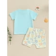 thumbnail image 4 of Nygoyerh Toddler Baby Boys Casual Shorts Sets Short Sleeve Letter Print T-shirt + Drawstring Shorts 2Pcs Infant Summer Daily Outfits for Beach Vacation 3M 6M 12M 18M 24M 3T, 4 of 9