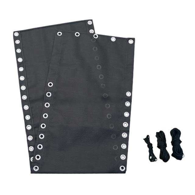 Funda de tela de repuesto para silla con cordón de repuesto para playa y césped Negro 47cmx150cm