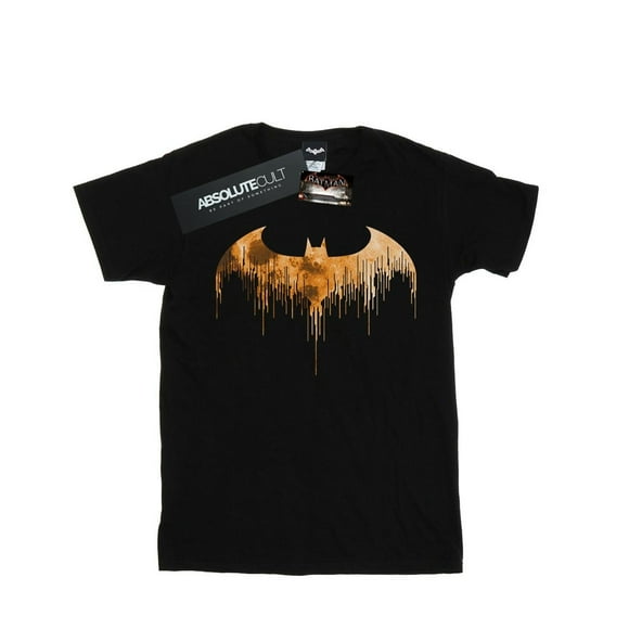DC Comics Mens Batman Arkham Knight Halloween Moon Logo Fill T-Shirt