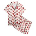 thumbnail image 4 of ZTKWD Valentine's Day Girls Womens Pajamas, Satin Silky Pjs Set Kids 2Pcs Button-Down Nightwear Sleepwear Gift Travel Pink Heart, 4 of 4