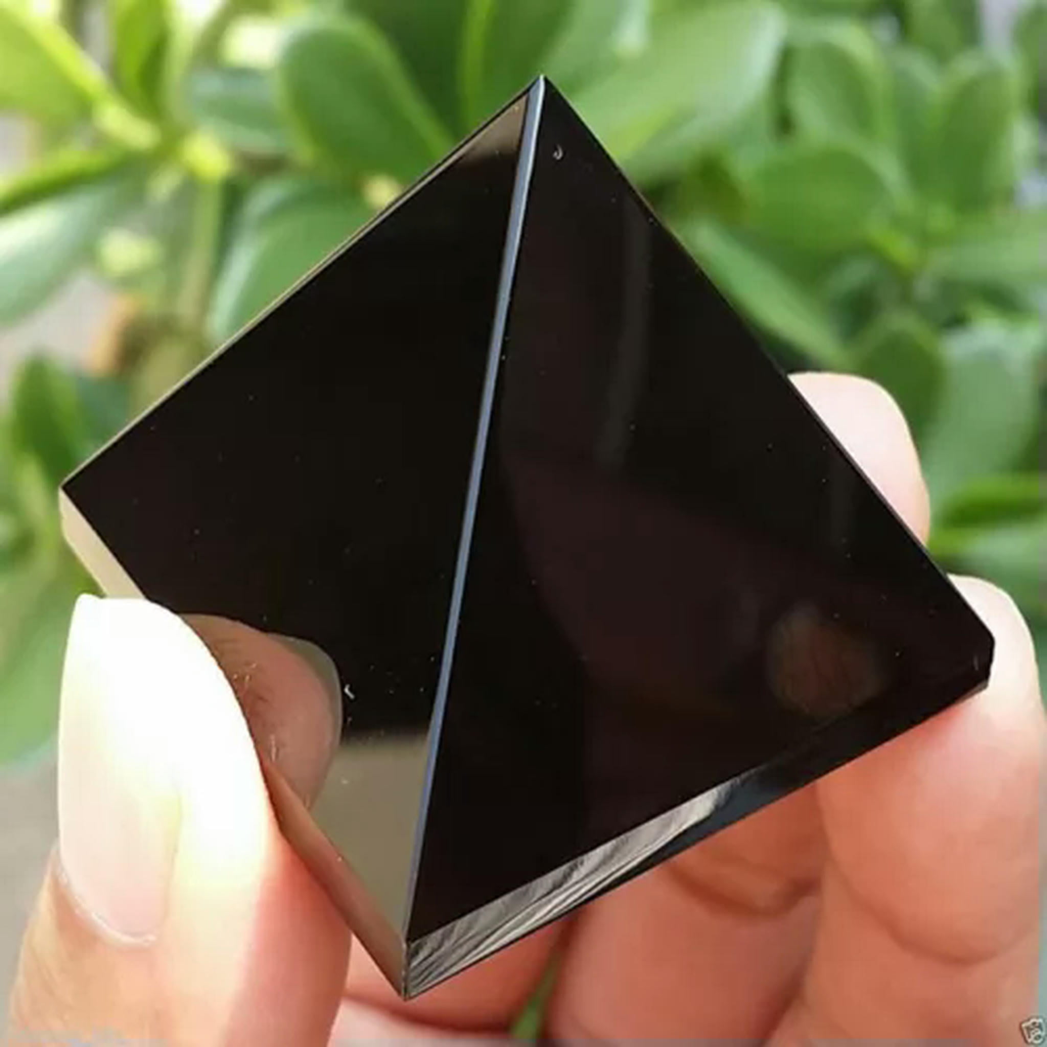 EOEMY Natural Quartz Crystal Point Tower Chakra Healing Rock Gemstone Pyramid Decor-10Pcs-Black Obsidian Quartz Crystal