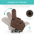thumbnail image 3 of Best Choice Products Electric Power Lift Linen Recliner Massage Chair Furniture w/ USB Port, Heat, Cupholders - Brown, 3 of 8