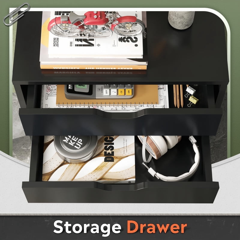 Kelno Rolling File Cabinet Under Desk Lateral Filing Storage Organizer with Lockable Casters Mobile Printer Stand, Black