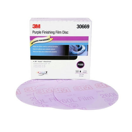 3M 6" 1000 GRIT Purple Hookit Finishing Film Sandpaper Disc 50 in a box