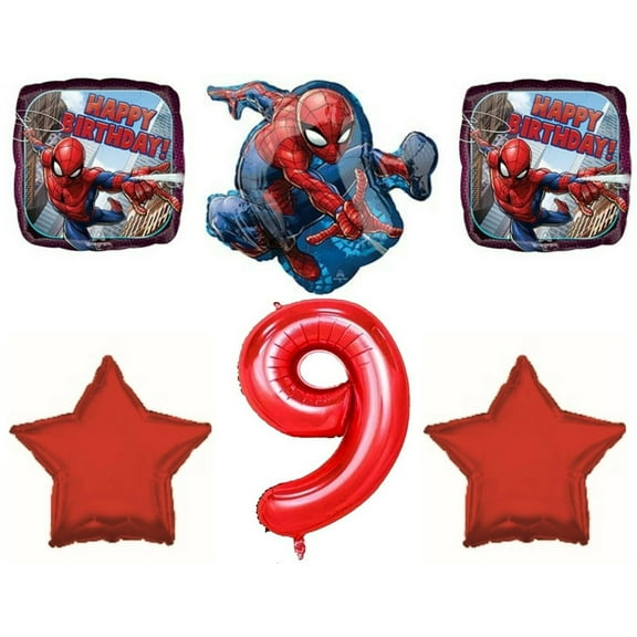 Ninth 9th Spiderman Birthday Party Balloons Decorations Supplies Marvel Comics