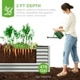 thumbnail image 4 of Best Choice Products 8x4x2ft Outdoor Metal Raised Garden Bed, Planter Box for Vegetables, Flowers, Herbs - Silver, 4 of 9