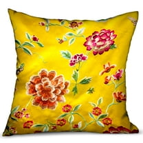 Plutus 20" x 20" Heavenly Peonies Floral Luxury Throw Pillow in Yellow