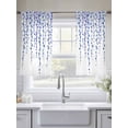 thumbnail image 4 of Blue Purple Polka Dot Sheer Curtains 2 Panels Set Watercolor Teal Blue Abstract Leaf Sheer Window Curtains Light Filtering Rod Pocket Voile Drapes for Bedroom Living Room 52"x45", 4 of 8