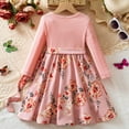thumbnail image 3 of Eltusu Girls Winter Dress, Princess Ruffle sleeve Cotton Thermal Tutu Dress Pink Size 2-7 T, 3 of 4