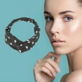thumbnail image 3 of Unique Bargains 1 Pc Fashion Polka Dot Pattern Cross Elastic Hairband for Women Gray, 3 of 6