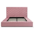 thumbnail image 4 of Cosmopolitan King Velvet Tufted Upholstered Storage Platform Bed in Pink, 4 of 9