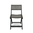 thumbnail image 2 of GDF Studio Truda Outdoor Acacia Wood Foldable Bistro Chairs with Wicker Seating (Set of 2), Dark Gray Finish and Brown Wicker, 2 of 10