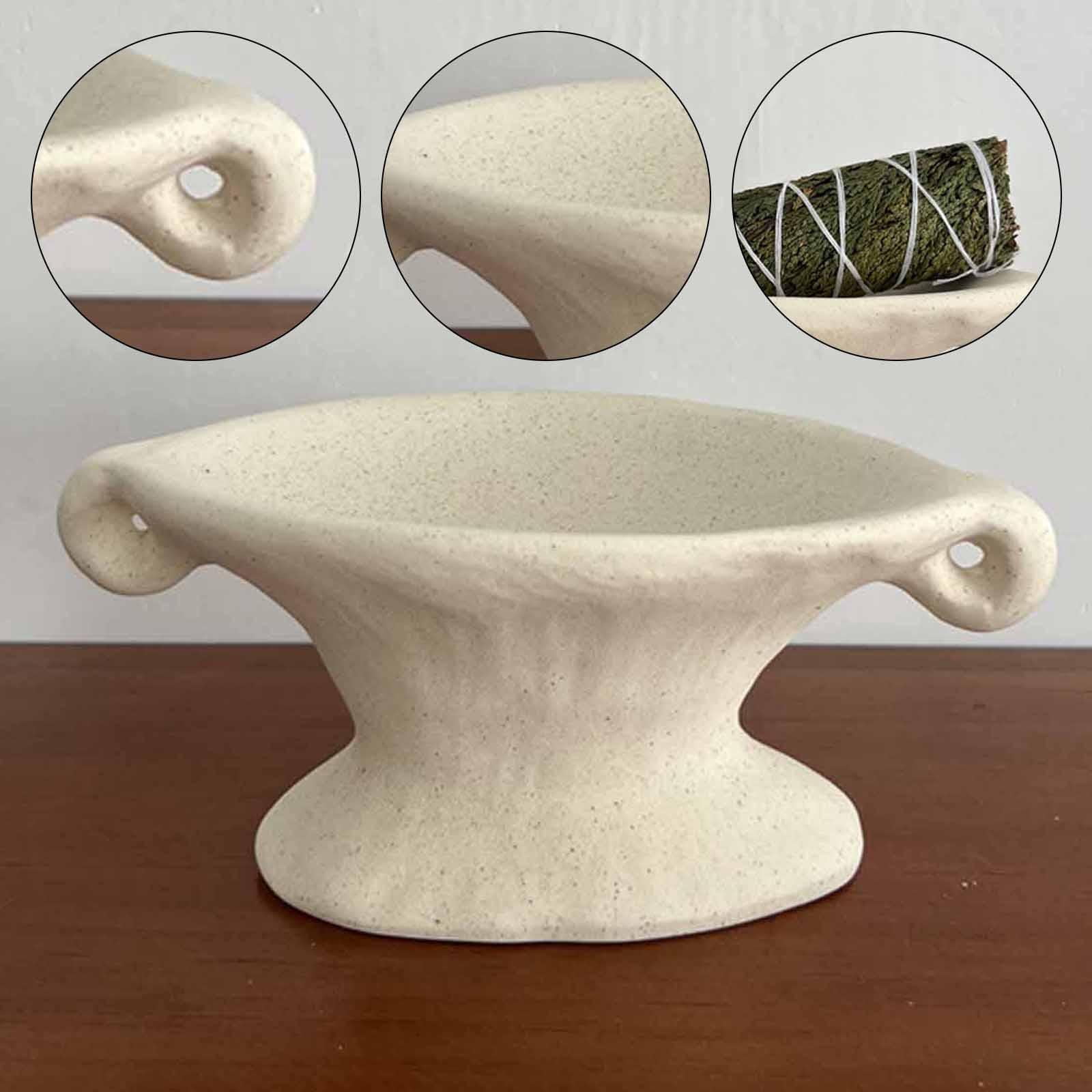 WLPZXP Ceramic Incense Burner Christmas Housewarming with Handle Palo Santos Holder