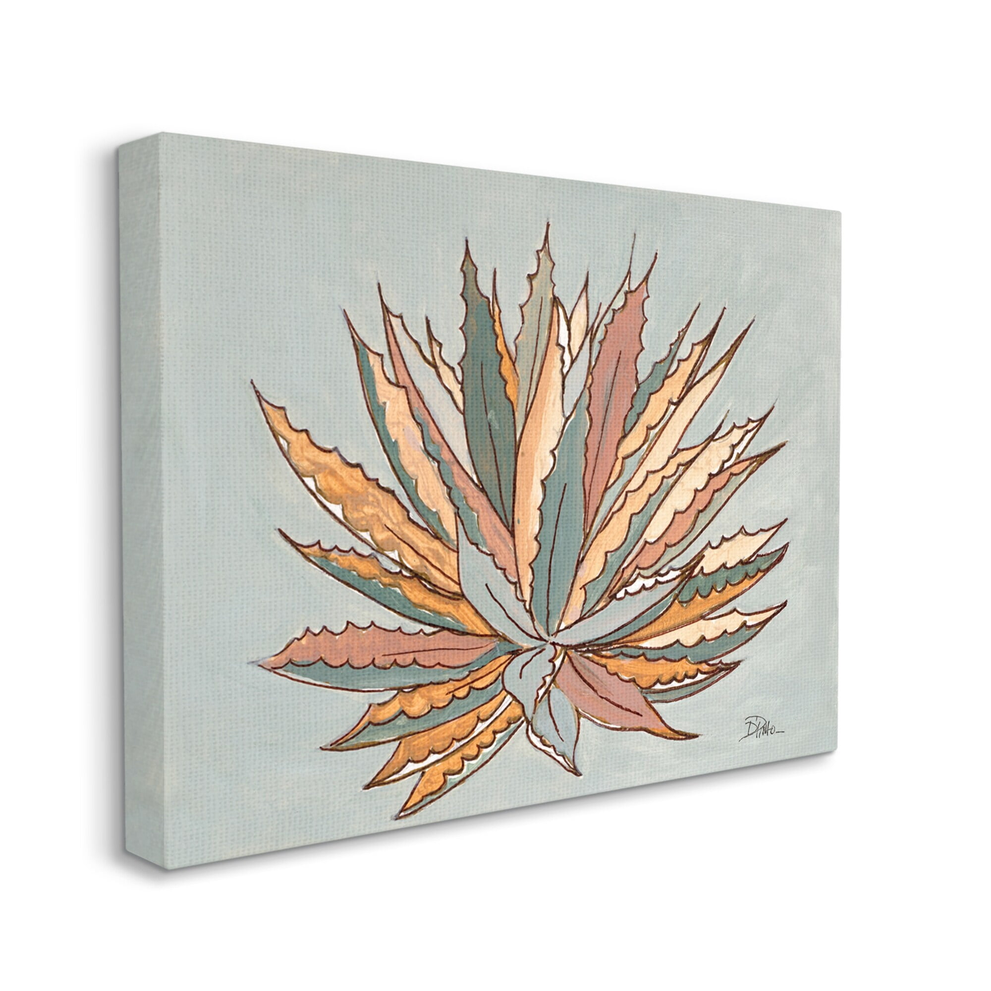 Stupell Industries Desert Boho Cactus Modern Agave Plant Painting, 48 x 36,Design by Patricia Pinto