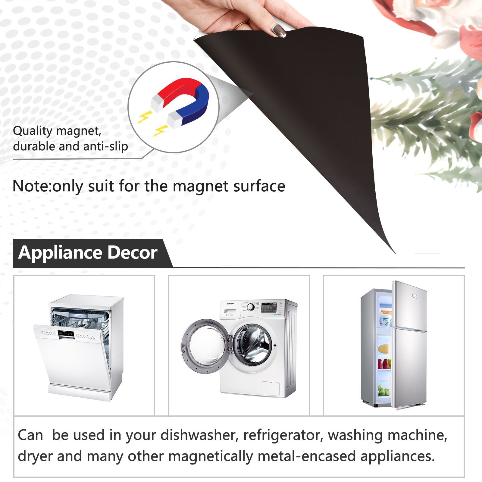 ALAZA Christmas Santa Claus Dishwasher Magnet Cover Xmas Reindeer Magnetic Sticker 23"x26"