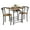 Brown Black, variant on HYYOP3-Piece Wooden Round Table & Chair Set, Space Saving Kitchen Breakfast Nook Wood Grain Tabletop with Metal Frame and Built-in Wine Rack for Kitchen, Dining Room (White/Silver)