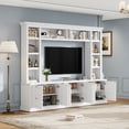 thumbnail image 2 of All-in-One Modern TV Stand with Bookcase for TVs up to 70 inch, Entertainment Center with 3 Adjustable Shelves and Display Storage Cabinet, Ample Storage Space TV Stand for Living Room, White, 2 of 9
