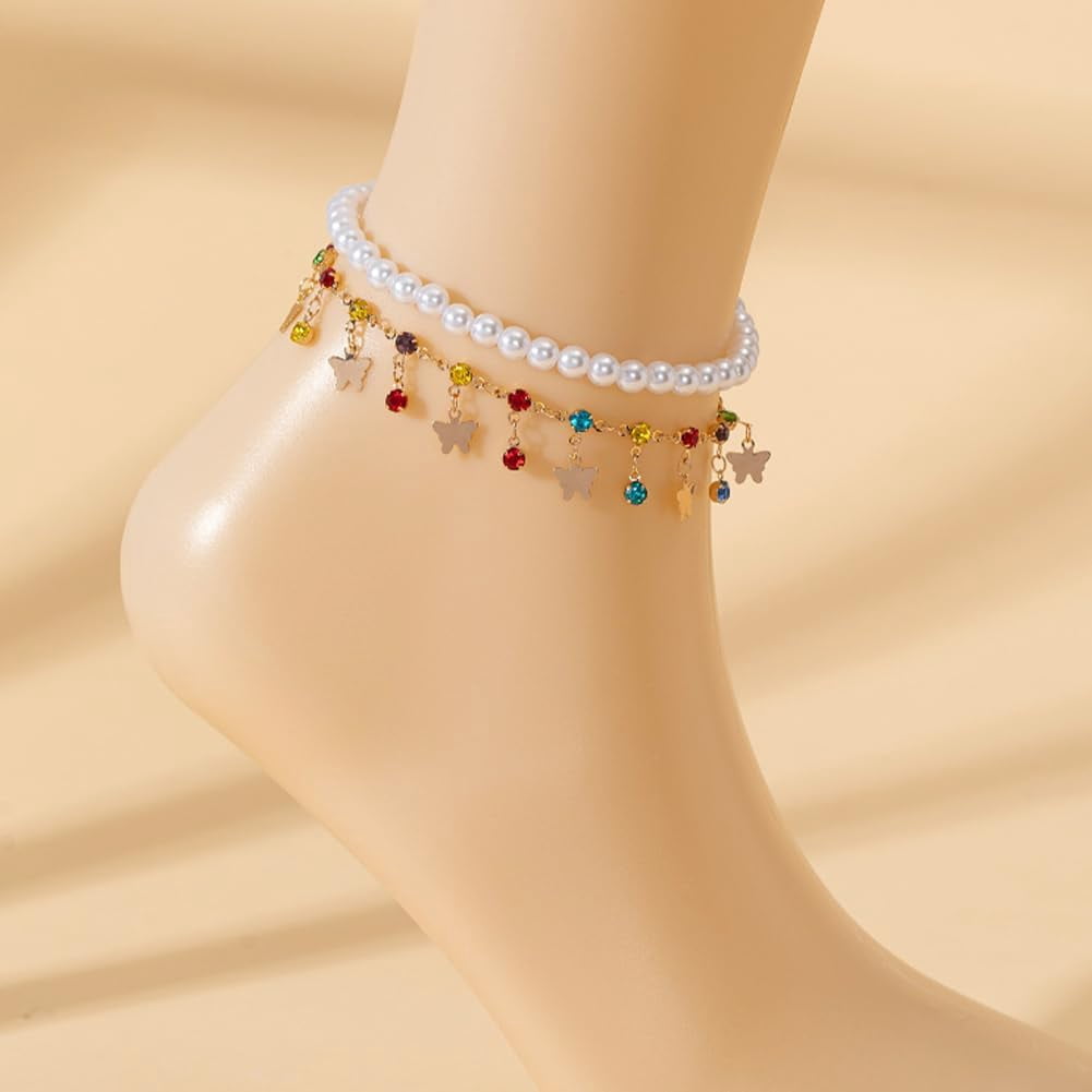 1set Jewelry Making Kits Include Butterfly Brass Rhinestone Charm Chains with Lobster Clasps Golden