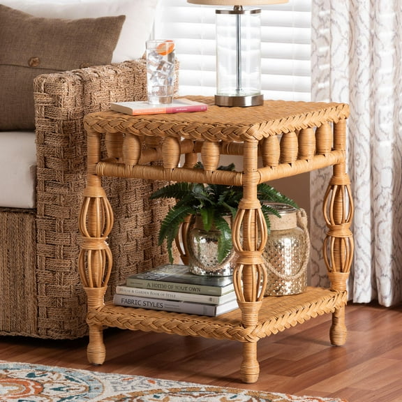 bali & pari Dolby Boho End Table, Light Honey