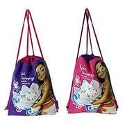 2 pcs Moana Epic Journeys Incredible Discoveries Drawstring Backpack Purple Pink Licensed Girls Sling Tote Gym Bags