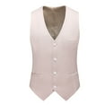 thumbnail image 3 of Wdfiry Men's Suit Vest Solid Color Business Formal Dress Waistcoat Vest with 3 Pockets for Suit or Tuxedo, 3 of 4