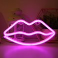 thumbnail image 3 of Letrero de luz de neón con forma de labio CHAO decoración de dormitorio USB y batería, 3 of 3