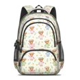 thumbnail image 2 of Highland Cow and Flower Print Cute School Backpack Bag with Padded Back and Adjustable Shoulder Straps 16.9 X 12.6 X 5.9 Inches, 2 of 5