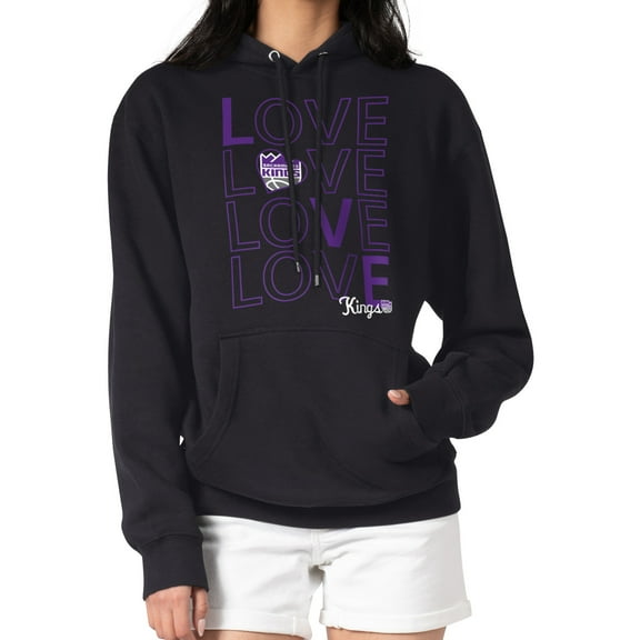 Women's G-III 4Her by Carl Banks  Black Sacramento Kings Basketball Love Fleece Pullover Hoodie