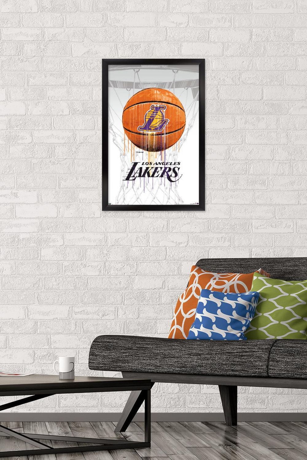 NBA Los Angeles Lakers - Drip Ball 20 Wall Poster, 22.375" x 34" Framed