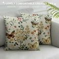 thumbnail image 3 of Nawypu Orange Autumn Butterflies Flowers Floral Pillow Covers,Flower Throw Pillow Covers Outdoor Decorative Pillow Covers for Couch Bed Sofa Cushion Floral Pillowcases, 3 of 5