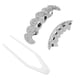 thumbnail image 4 of Juego de dentaduras postizas de hip hop galvanizadas, reutilizables, indelebles, para decoración de dientes de festivales de Halloween, color plateado, 4 of 10