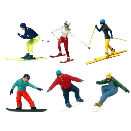 6/64 Échelle Résine Miniature Ski Gens Minuscules Figure Disposition  Paysage