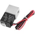 thumbnail image 3 of Válvula solenoide neumática de 2 vías, 12 V CC 1/8 Válvula de aire solenoide eléctrica de aluminio normalmente cerrada Controlador de agua líquida de gas para neumática S, 3 of 5