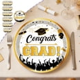 thumbnail image 1 of weibbin 2026 Graduation Season Adult Graduation Themed Party Tableware Disposable 24PCS 9 Inch Paper Plates Paper Cup Tissue Set, 1 of 6