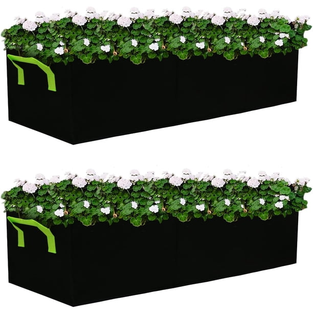Zhuge Bolsas para cultivo de plantas, paquete de 10 bolsas de tela elevadas para plantar, bolsa de cultivo rectangular con 3 agujeros, macetas transpirables para tomates y papas de 15 galones (negro)