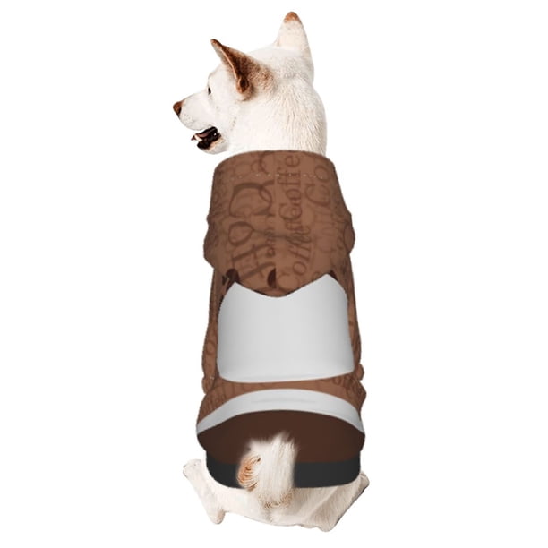 Fotbe Coffee Cafe Cup Sudadera con Estampado para Perros Pequeños – Suéter con Capucha para Mascotas, Tela Suave de Forro Polar con Bolsillo-X-Small