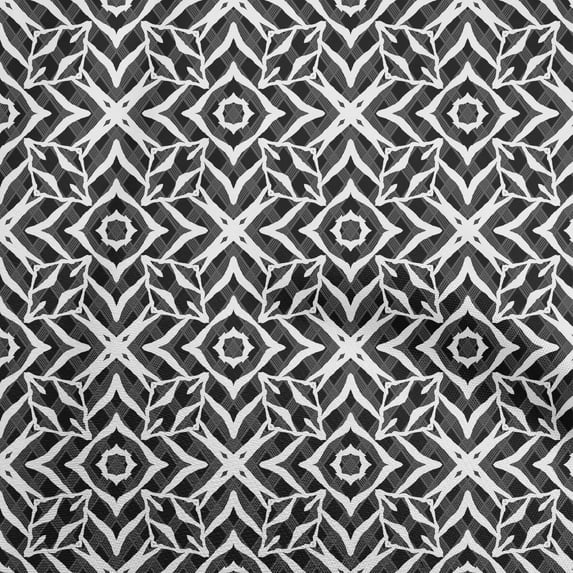 oneOone Polyester Spandex Black Fabric Geometric Dress Material Fabric Print Fabric By The Yard 56 Inch Wide