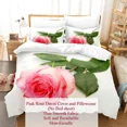 thumbnail image 3 of Size Full Beds Single For 3PCS Set Bedding Floral Pink Cover Comforters Bed Double Set Cover Duvet Quilt Rose, 3 of 7