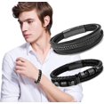 thumbnail image 2 of Braided leather Bracelets for Men Wrap Leather, 2 of 7