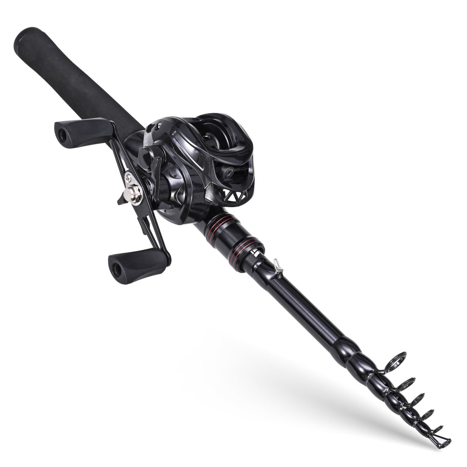 Fishing Rod & Reel Combo Set Portable Telescopic 180cm/210cm with Spinning Reels Bait and Hook Accessories Saltwater Fishing Tackle Bag & Case