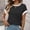 Shirts-871Black, variant on Womens T-Shirts Contrast Trim Short Sleeve Tops Crew Neck Basic Tees Solid White Edge Ringer Style Tees