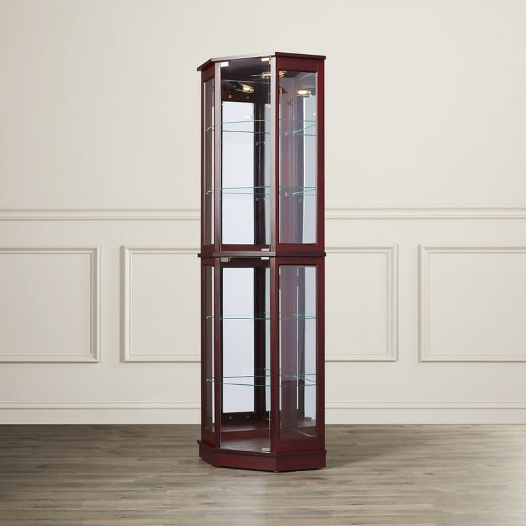 Woolsey Lighted Corner Curio Cabinet