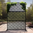thumbnail image 4 of YUSAZENS Galvanized Steel Outdoor Privacy Screen, 3-Piece Set, Weather Resistant for Patio Backyard Black, 4 of 7