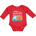 thumbnail image 3 of Inktastic Happy Valentines Day Truck Hearts Boys or Girls Long Sleeve Baby Bodysuit, 3 of 5