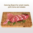 thumbnail image 6 of Thick Bamboo Wood Cutting Board/Kitchen Butcher Block - Heavy Duty Chopping Board With Juice Grooves and Handles. Best for Carving Meat, Fish and Chicken Perfect Housewarming Gift, 6 of 6