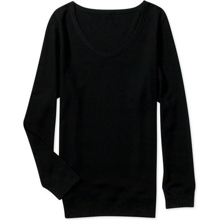 No Boundaries - Juniors' Plus Long-Sleeve V-Neck Thermal Tee