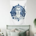 thumbnail image 3 of Psychedelic Tapestry, Occult Human Figure on Foreground of Planetary Space System Magic Graphic, Wall Hanging for Bedroom Living Room Dorm Decor, 60W X 80L Inches, Berry Pale Grey, by Ambesonne, 3 of 5