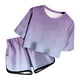 thumbnail image 3 of Conjunto de verano para niña REDARER con efecto tie-dye: camiseta de manga corta y pantalones cortos, ropa informal ligera con bolsillo, talla 13-14 años, 3 of 4
