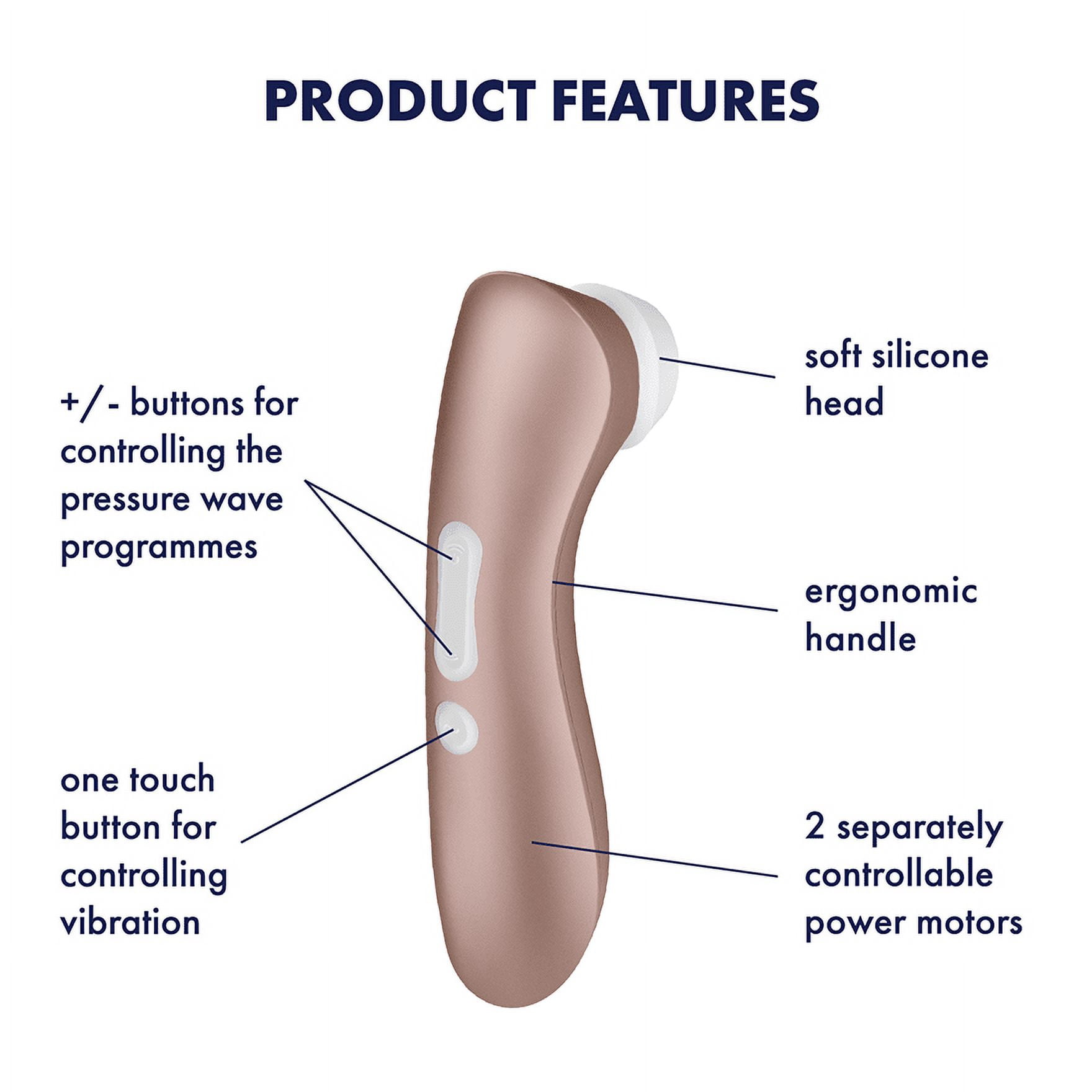 Satisfyer Pro 2+ Air-Pulse Clitoris Stimulating Vibrator - Non-Contact Clitoral Sucking Pressure-Wave Technology & Vibration, Waterproof, Rechargeable (Rose Gold)