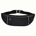 thumbnail image 4 of Running Belt Waist Pack Bag Waist Fanny Pack Phone Holder Sport Bags Reflective Runner Belt Fitness Workout Bag for Camping, Leisure, Jogging Black, 4 of 8